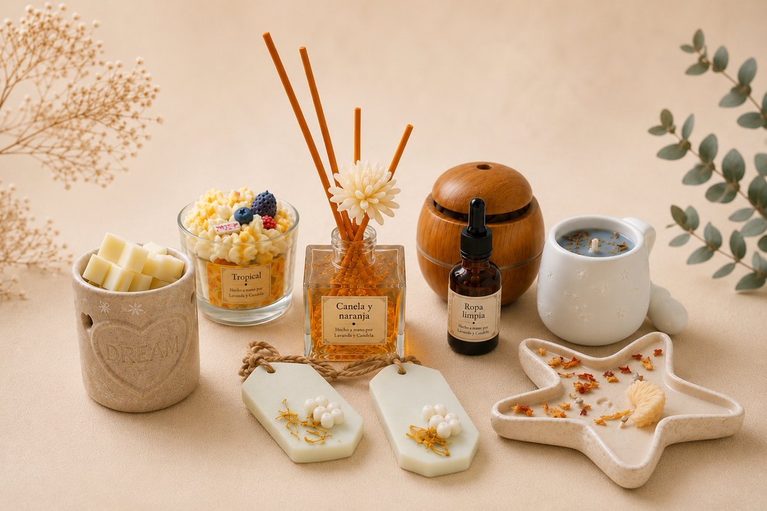 Sistemas de ambientación para el hogar: velas, mikados y wax melts