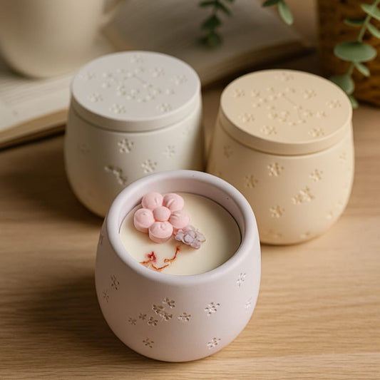 Vela aromática de bambú y flor de cerezo