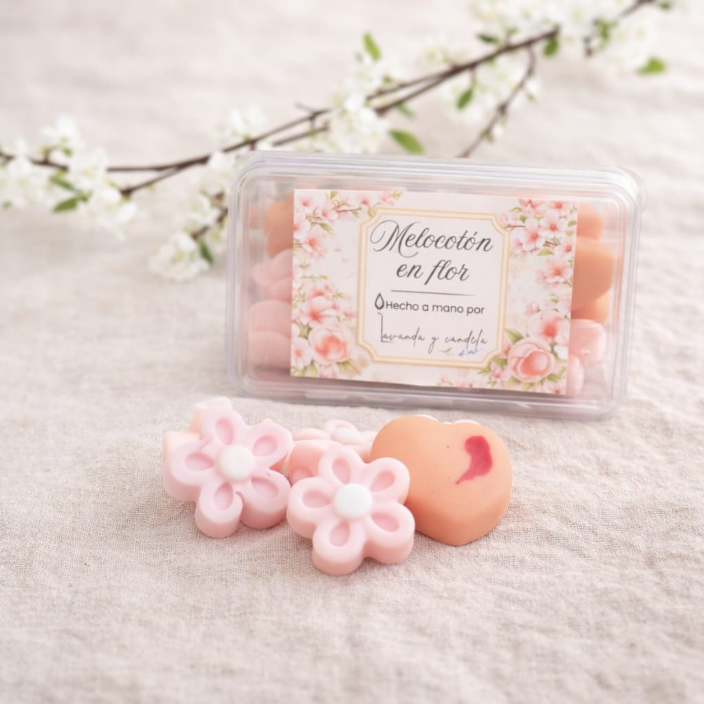 Wax melts de melocotón en flor