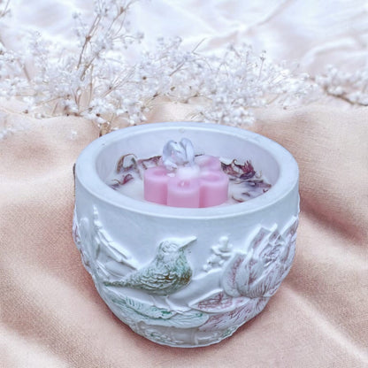 Vela aromática de melocotón en flor