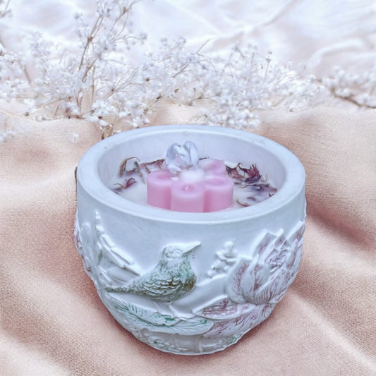Vela aromática de melocotón en flor