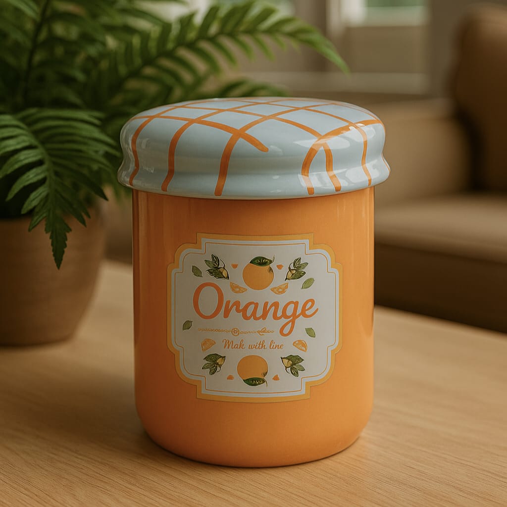 Quemador tarro de mermelada de naranja