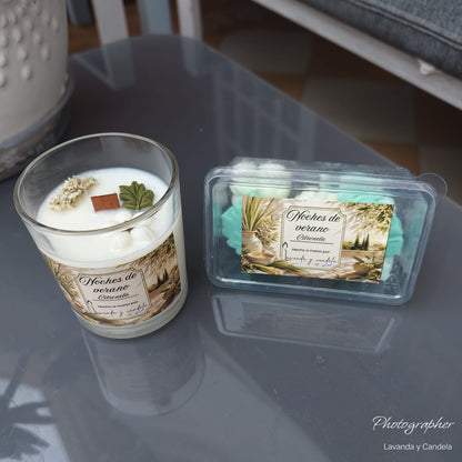 Pack Noches de Verano | Vela en cristal + Wax melts